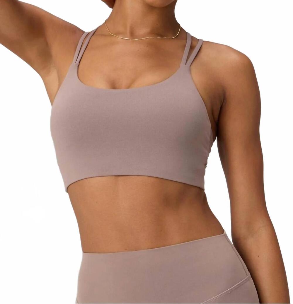 NEW FABLETICS principal low impact bra in desert shadows
